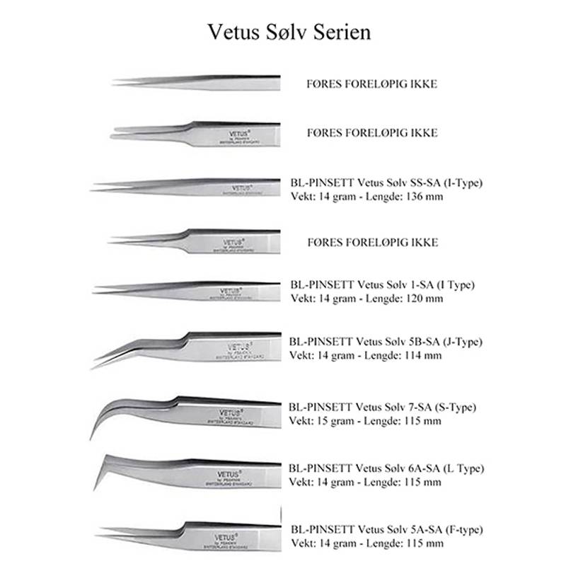 BL-PINSETT Vetus Sølv 5B-SA (J-Type)